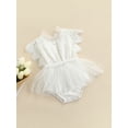 thumbnail image 3 of Qmyliery Baby Girl Casual Romper Short Sleeve Round Neck Buttons Pearl Bodysuit, 3 of 8