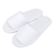 thumbnail image 1 of FELTECHELECTR 20 pares de pantuflas desechables de punta abierta, antideslizantes, para casa, hotel, spa, fiesta, invitados (blancas), 1 of 7