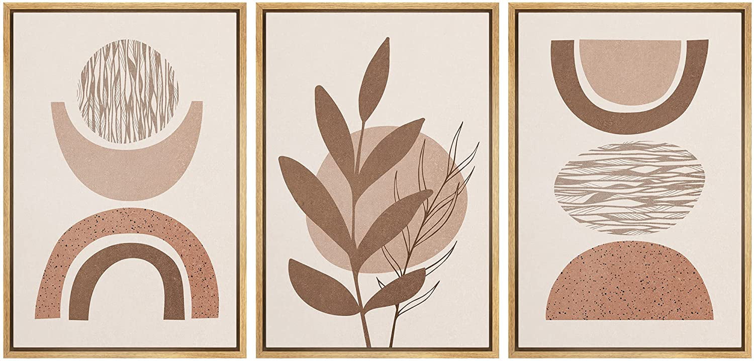 wall26 Framed Canvas Print Wall Art Set Mid-Century Geometric Plant  Sketches Nature Abstract Illustrations Modern Art Bohemian Nordic Decorative  for Living Room, Bedroom, Office 24