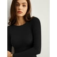 thumbnail image 2 of MOYIKO Slim Fitted Thermal Long Sleeve Shirts for Women Undershirts Crewneck Basic Tees, 2 of 7
