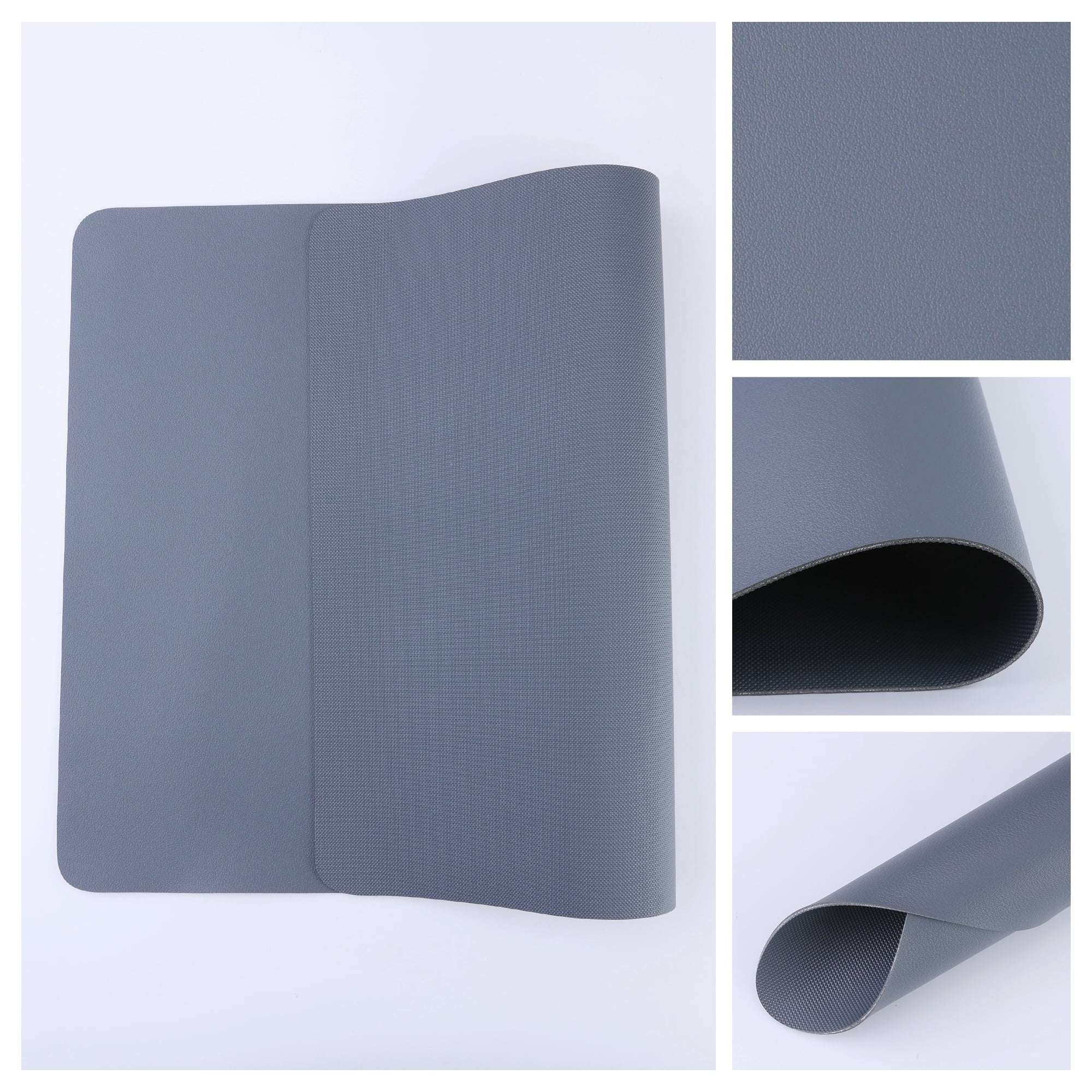 Unique Bargains 6 Pack Faux Leather Placemats for Kitchen Dining Table Decor Dark Gray