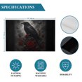 thumbnail image 6 of Halloween Placemats Set of 4, Horror Black Crow Scary Red Rose Branches Washable Wipeable Table Mats for Dining Tables, Indoor Outdoor Kitchen Place Mats for Holiday Party Table Decor, 6 of 9