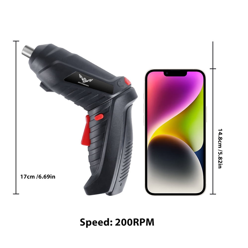 JENABOM 26 in 1 Electric Screwdriver Cordless Rechargeable  Set 3.6V Li-ion 3.5Nm Max Torque  Rotatable with LED Light Screwdriver for Home Office DIY  (Black)