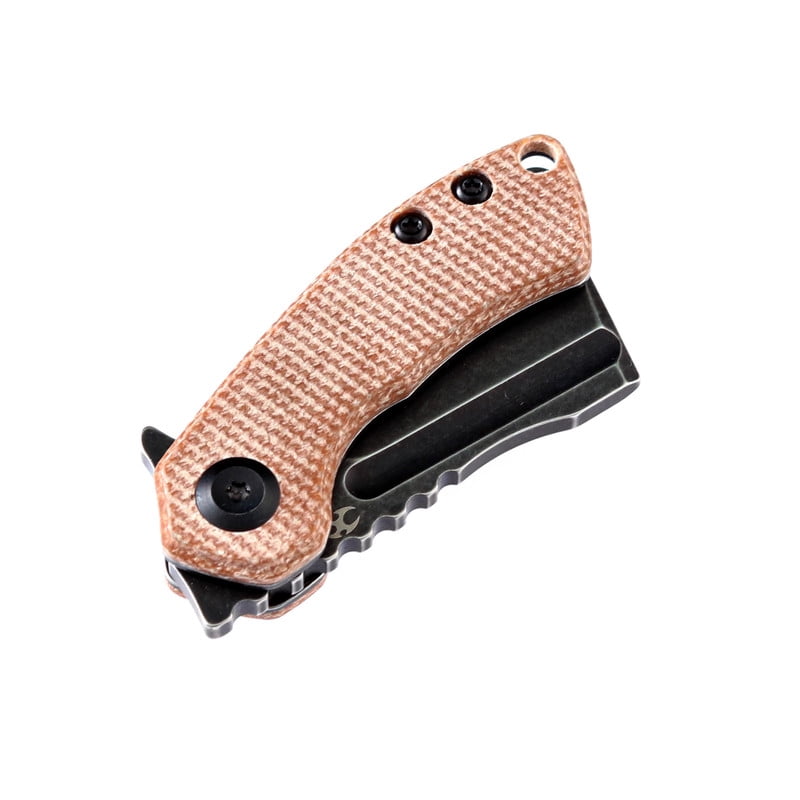 Kansept Mini Korvid Folding Pocket Knife 1.45'' 154CM Blade,Brown Micarta Handle,T3030A5