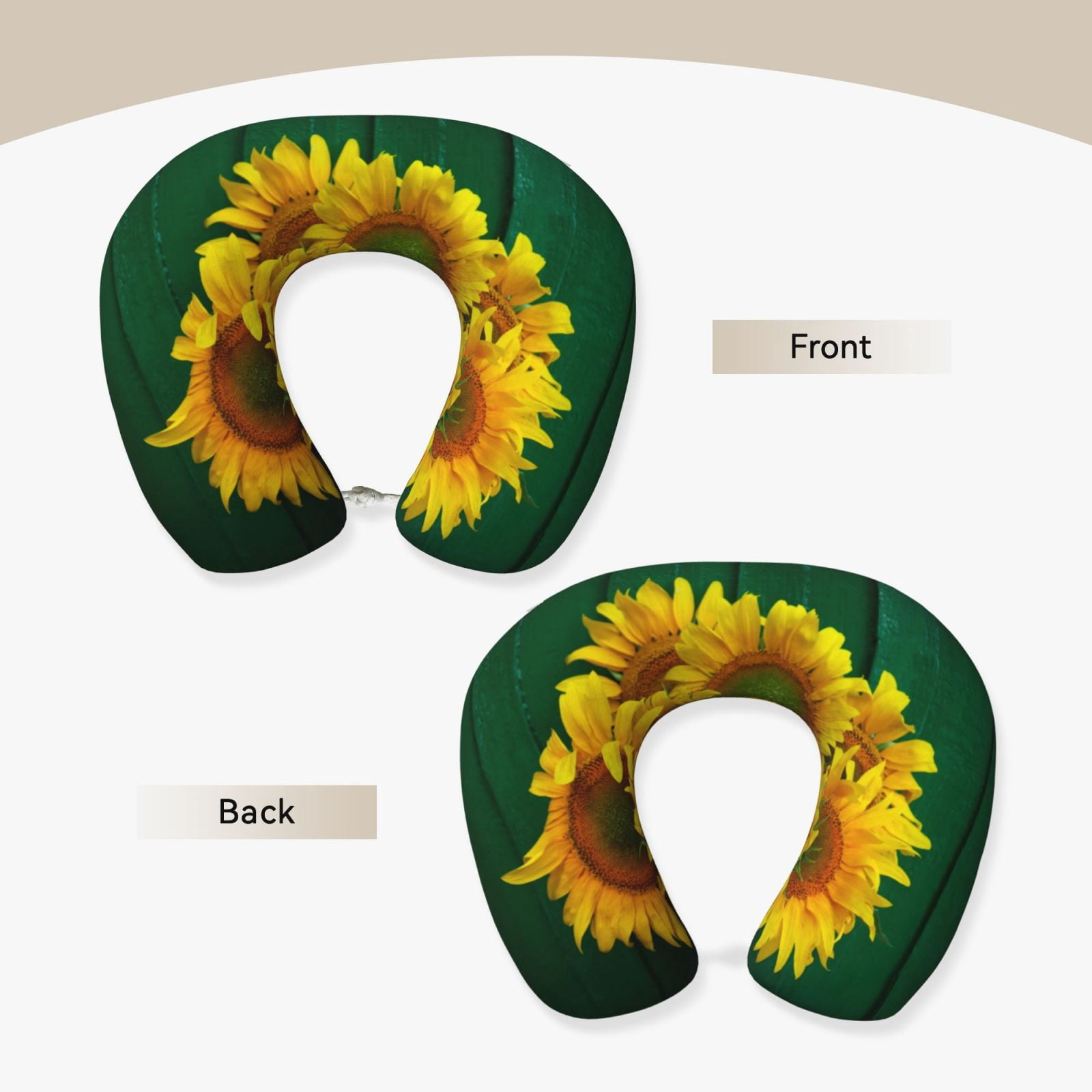 Xecao Sunflowers in Bucket Print Memory Foam Cervical Neck Pillow Versatile U-Shaped Pillows for Home,Office,Camping,Travelling,Soft Washable Cover