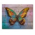 thumbnail image 3 of Designart 'Beautiful Butterfly In Orange and Turquoise' Modern Print on Natural Pine Wood, 3 of 5