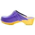 thumbnail image 3 of BJORK Maja Open Back Wood Leather Clogs (Purple - EU42), 3 of 9