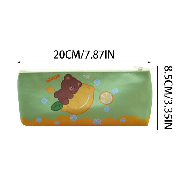 Agiferg School Multifunctiona Zipper Portable Canvas Large Capacity Pencil Bag Cartoon Bear Rabbit Pencil Bag