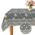 thumbnail image 5 of Nanqianyi Vintage Blue Floral Tablecloth,60x102 Inch Rectangle Waterproof Stain Resistant Table Cover for Farmhouse Dining Decor, 5 of 7