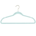 thumbnail image 2 of Simplify Adult 10 Pack Super Slim Velvet Hangers with Gold Hook in Pool Blue, 2 of 4