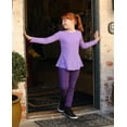 thumbnail image 2 of Girls Soft Cotton Long Sleeve Peplum Tee | Navy, 2 of 5