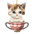 thumbnail image 2 of Herunwer Christmas Tree Ornaments,Small Cat Hanging Pendants,Acrylic 2D Cute Animal Decorations for Cat Lovers Gifts Holiday Decor, 2 of 7