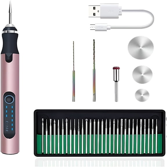 FACEGA Engraving Pen for All Materials,USB Rechargeable Engraving Pen for Metal,Wood,Glass,and Plastic Resin Model,Rose