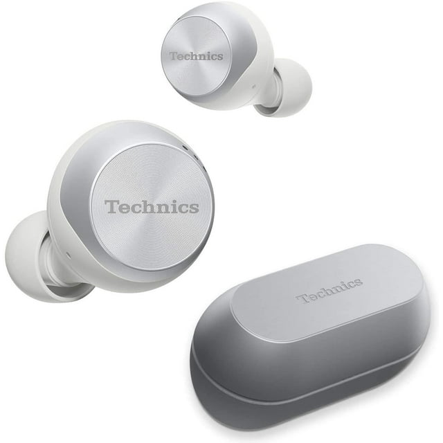 Technics True Wireless Earbuds with Industry Leading Noise Cancelling Bluetooth Earbuds Dual Hybrid Technology, Hi-Fi Sound, Compact Design Alexa Compatible |(EAH-AZ70W-S), Silver, XS, S, M, L, XL