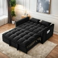 thumbnail image 2 of Leumius 3 in 1 Sofa Bed,Convertible Sleeper Sofa with Pull Out Bed,Loveseat Couch with Adjustable Backrest for Living Room,Black, 2 of 6