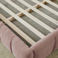 thumbnail image 6 of Grounded King Size Bed Frame, Upholstered Chenille Platform Bed Frame with Tufted Headboard and Wooden Slats Support, No Box Spring Needed, Pink, 6 of 9