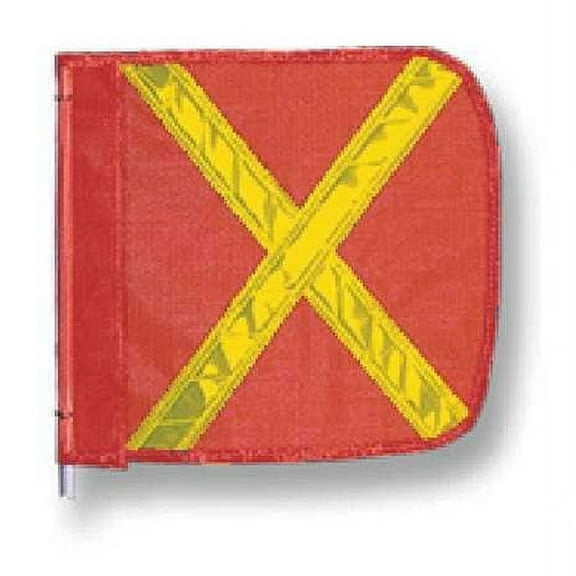 Warning Whip Flag Reflexite X, Orange, Nylon Mesh, Mounting Clip