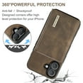 thumbnail image 6 of Compatible with iPhone 17 Removable 2 in 1 Wallet Case,Retro Premium PU Leather Cell Phone Back Cover Magnetic Detachable with Trifold Wallet Credit Card Cash Holder Kickstand Case,Coffee, 6 of 8