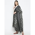 thumbnail image 1 of eloria Woman's Indian Ethnic Chunni, Silk blend Geometric Black Dupatta, Stole, Scarf Shawl Wrap, 1 of 3