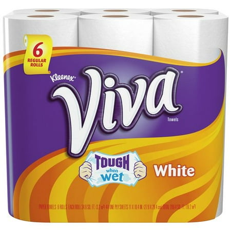 Viva Kleenex White Paper Towels, 44 sheets, 6 rolls
