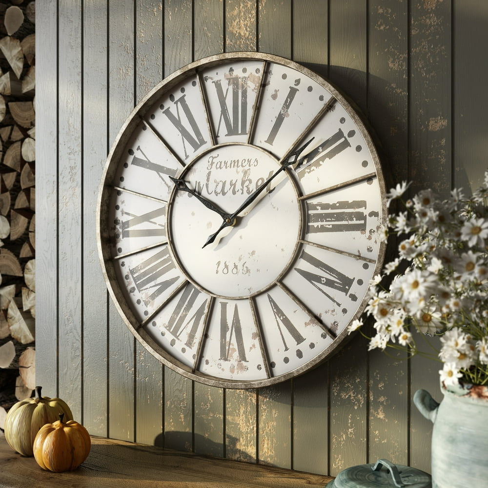 Monroy Rustic Farmhouse Wall Clock