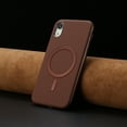 thumbnail image 3 of Allytechgroup iPhone XR Case with Magnetic Ring, Compatible with Magsafe Slim Back Cover Flannel Inner Lining Shockproof Protective Phone Case for Apple iPhone XR, Brown, 3 of 6