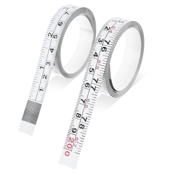 Ymapinc 2 Packs Steel Self Adhesive Measuring Tape 78 Inches/200 cm Sticky Tape Ruler Measure White Metric and Imperial Measure Reading Ruler Tapes for Workbench Drafting Table