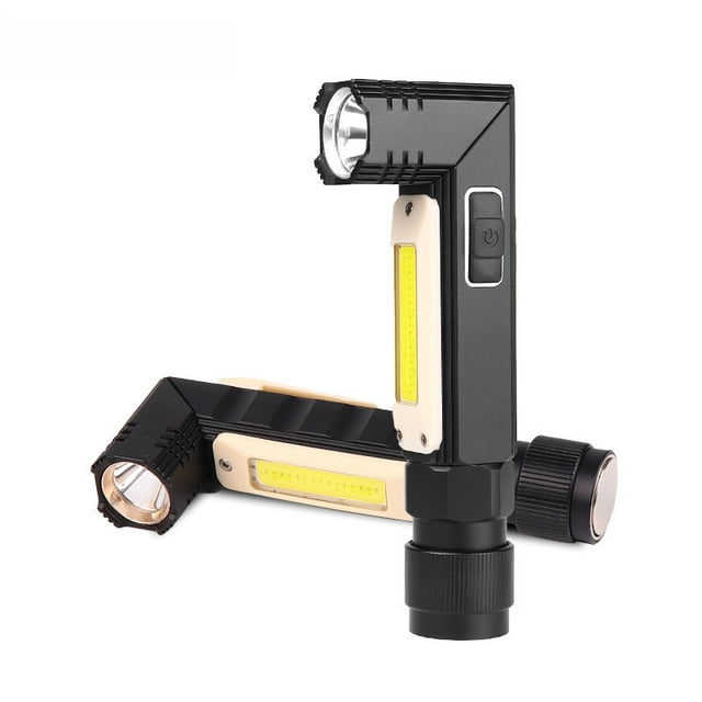High-Performance Foldable Flashlight with XPG+COB Red & White Light, 90° Rotating Design, 360° Adjustable USB Rechargeable Work Lamp, 200-500M Range, Durable Construction, Easy Operation for Camping,