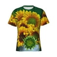 thumbnail image 4 of Vsdgher Sunflowers in Bucket Print Men's Dry Fit Mesh Athletic Shirts Moisture Wicking Tennis T-Shirt Tops, 4 of 9