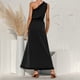 thumbnail image 5 of Vestido de mujer Sexy Un hombro Sólido Volantes Casual Vestido largo Fridja  hjkh3549, 5 of 9