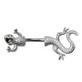 thumbnail image 6 of Besufy Women's Rhinestone Gecko Navel Bar Belly Ring Body Piercing Jewelry,Stainless Steel Gecko Diamond-Studded Belly Button Ring Belly Button Belly Ring, 6 of 8