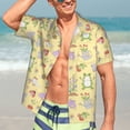 thumbnail image 5 of Lsque Frog Bee pattern Hawaiian Shirt for Men, Unisex Summer Beach Casual Short Sleeve Button Down Shirts-Medium, 5 of 9