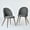 Grey Fabric, variant on Homy Casa Set of 2 Dining Chairs for Living Room Dining Room with Fabric Upholstery High Back Metal Chair, Grey