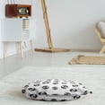 thumbnail image 3 of Modern Round Floor Cushion with Handle, Print of Eye Drawings Symbolizing Vision Spectrum Hipster Urban Lifestyle, Pillow for Living Room & Dorms, 18" Round, Charcoal Grey White, by Ambesonne, 3 of 4