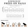 thumbnail image 3 of Valentine's French Tip Press on Nails,Medium Long Square Fake Nails with Water Ripple Designs,Acrylic False Nails Artificial Glossy Full Cover Glue on Nails for Women Nails 24 Pcs Easy Apply, 3 of 5