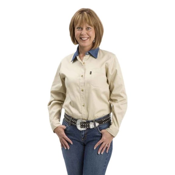 0612 Men's Long Sleeve 6oz Twill Shirt Khaki