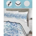 thumbnail image 4 of Quilts Twin Size Bedding Set, Blue Eucalyptus Leaves Lightweight Quilted Comforter, Spring Summer Botanical Floral Soft Reversible Bedspread Coverlet with Pillow Covers for All Season, 68" x 86", 4 of 7