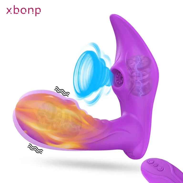 XBONP Sucking Vibrator for Women Heatable Wearable Vibrator Wireless Remote  Control G Spot Vibrator Purple