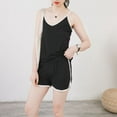 thumbnail image 3 of FAHXNVB Plus Size Pajama Sets for Women 2 Piece Sleeveless Spaghetti Straps Sleepwear Cami Top and Shorts V Neck Nightwear Loungewear, 3 of 4
