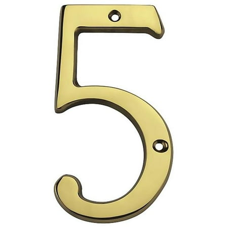 8' Solid Brass House Number - 6 in. Solid Brass House Number 5