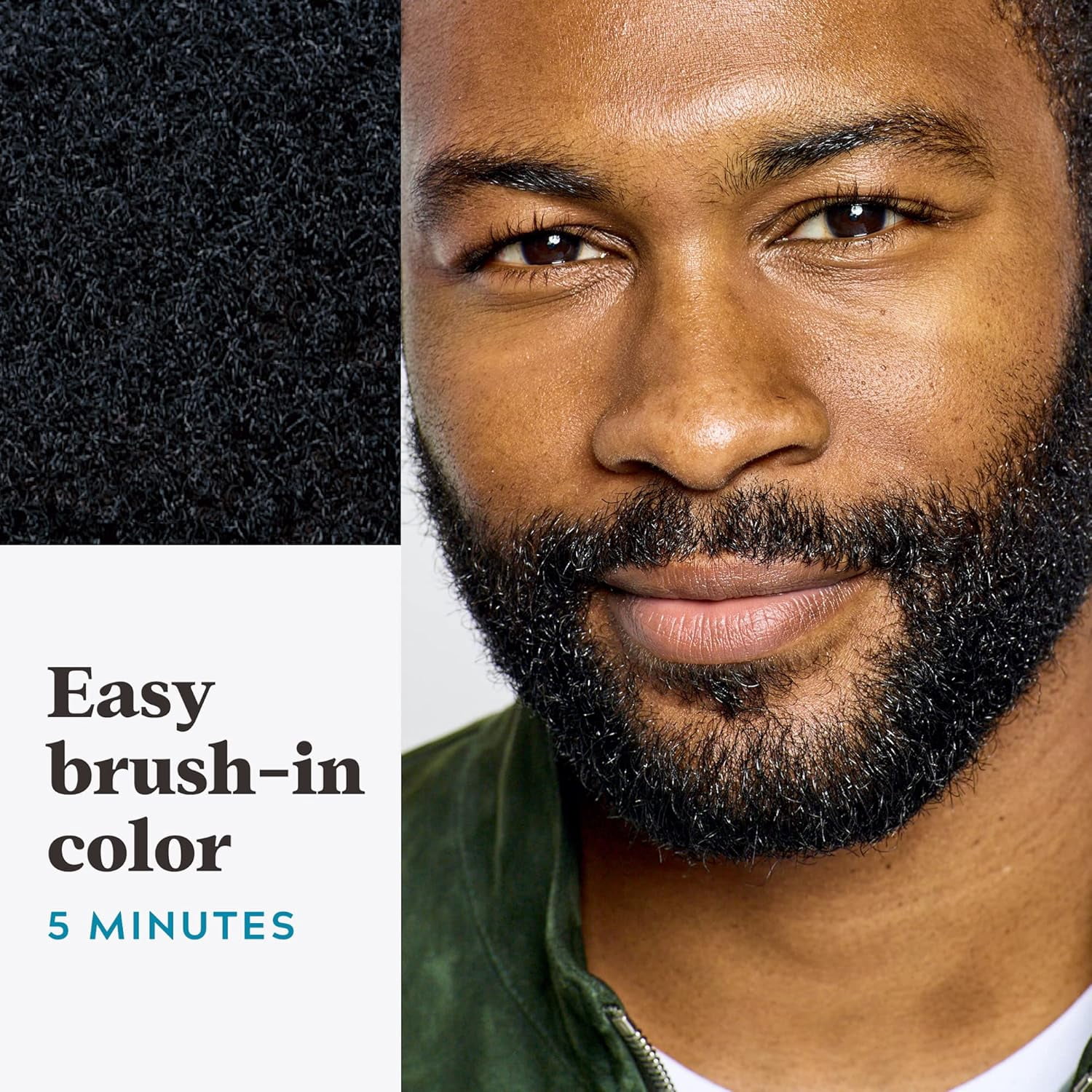 Just For Men, Mustache and Beard Brush-In Color Gel, Jet Black, 1