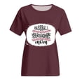 thumbnail image 4 of Mujeres Casual Béisbol Mamá Tie-dyed Impreso Manga corta Cuello redondo Pullover Blusa Camiseta Tops OAVQHLG3B Store lin121212, 4 of 5