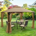 thumbnail image 2 of Costway 10' x 12' Patio Gazebo Replacement Top Cover 2-Tier Canopy (Only) CPAI-84 Outdoor Brown, 2 of 10