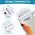 thumbnail image 3 of Yayeee 40oz Stainless Steel Tumbler with Straw and Handle Double-Wall Insulated Travel Water Bottle, White Astronaut, 3 of 8