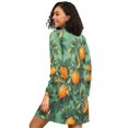 thumbnail image 2 of FORMRS Womens Long Sleeve Nightgowns Crew Neck Sleep Shirt Soft Pajamas Sizes S-3XL, Orange Tree Pattern, 2 of 8