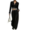 thumbnail image 2 of WULMLEO Matching Sweat Sets for Women Lounge Oversized Outfit for Vacation Walking Black S, 2 of 7