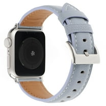 Dwitch 1-Pack Bands Compatible with Apple Watch Band 38mm 40mm 41mm 42mm(Series 10) for Women Men, Genuine Leather Wristband Strap for iWatch SE Series 10 9 8 7 6 5 4 3 2 1 Women Men,Blue