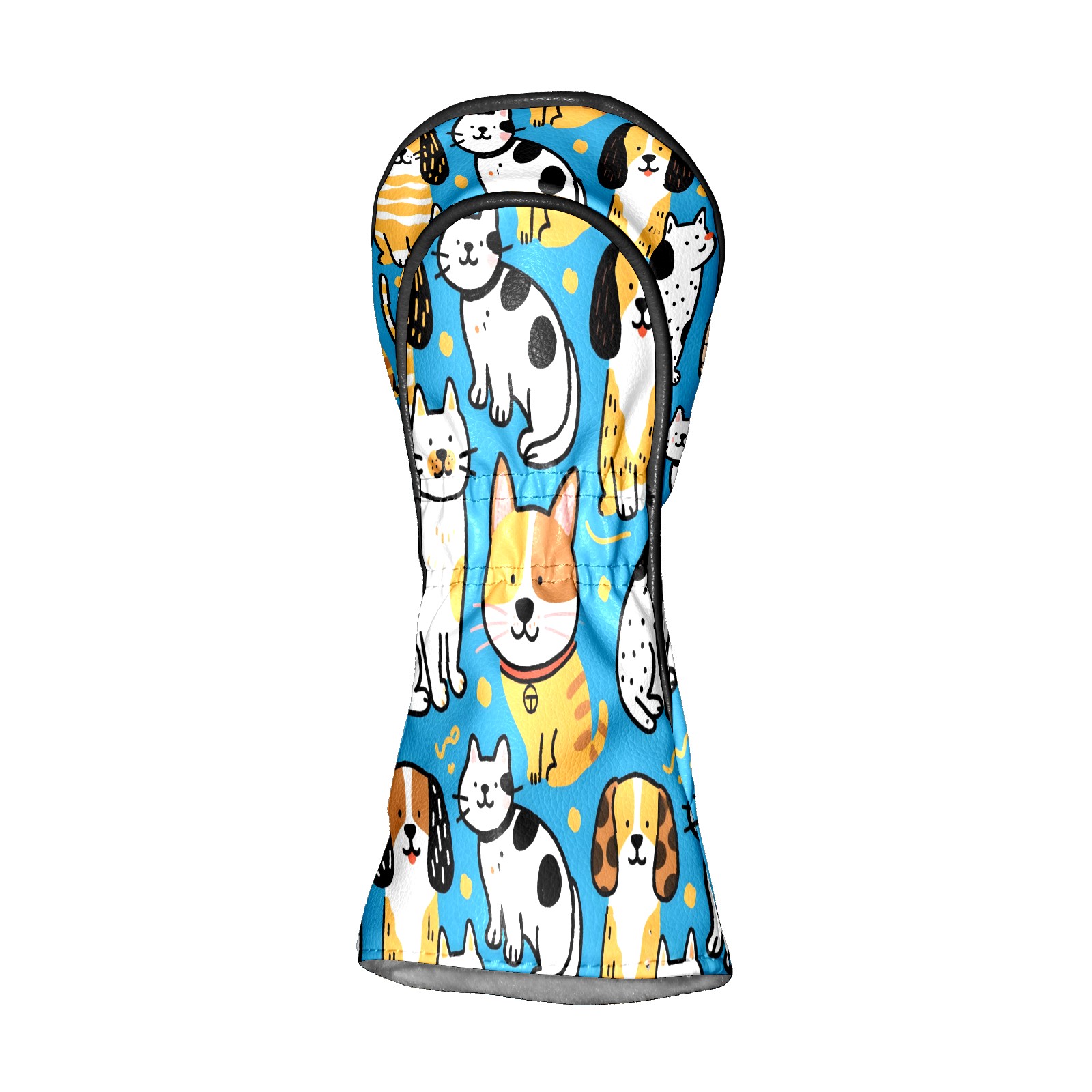 Golf Club Covers, Blue Pets Premium PU Leather Driver Hybrid Putter Head Covers with Velvet Lining, Waterproof Golf Gifts for Men Women