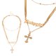 thumbnail image 4 of Collar con cruz, creativo y moderno, con letras inglesas decorativas para mujer (dorado), 4 of 6