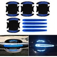 thumbnail image 1 of Car Door Cup Handle Paint Scratch Protector Sticker 3D Carbon Fiber Universal Auto Door Handle Scratch Protection Cover Guard Film Car Door Handle Safety Reflective Strips (Blue, 8Pcs), 1 of 7